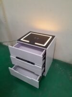 3-Drawer White LED Nightstand - Image 11