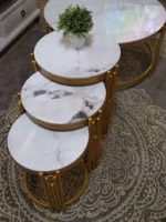 3 Marble Nesting Table Set - Image 2