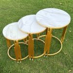3 Marble Nesting Table Set - Image 7
