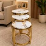 3 Marble Nesting Table Set - Image 8